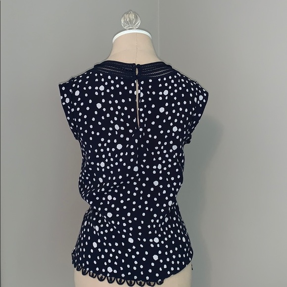 Anthropologie Meadow Rue Navy Dot Blouse, XS - Picture 2 of 4